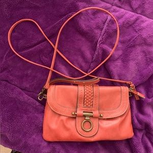 rust colored crossbody purse convertible to wristlet